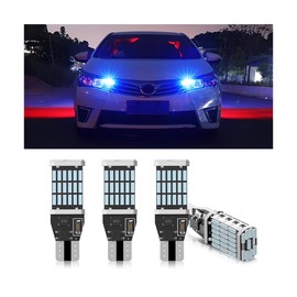 BESULEN 4 Pack LED Car Reverse Lights, T15 4014 45SMD Chipsets Backup Light Blinker Bulb, Car Brake Stop Canbus Error Free Turn Signal Light, Non Polarity 12V DC W16W (Blue)