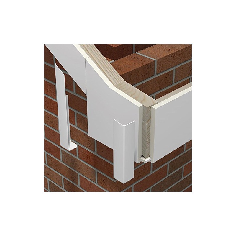 White Fascia Board 90° External Corner Trim for Flat PVC-u