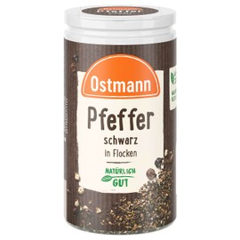 Ostmann Spices - Black Pepper Flakes | Coarse Pepper for Intense Black Taste | With Practical Shaker Attachment | 25 g in a Shaker Tin