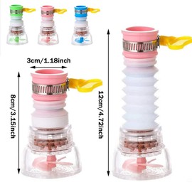 Mini Tap Water Filter, Pack of 6 Tap Filter Sprayer, Splash-proof Tap Filter, Splashproof, for Kitchen, Bathtubs and Shower Folding Mixer (Random Colour)