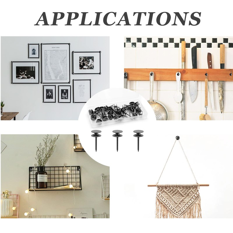 Rierdge Double-Headed Nails for Hanging Pictures, 30 Pcs Wall Hangers