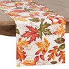 Saro Lifestyle Embroidered Autumn Leaves Table Runner, 16"x120", Multi