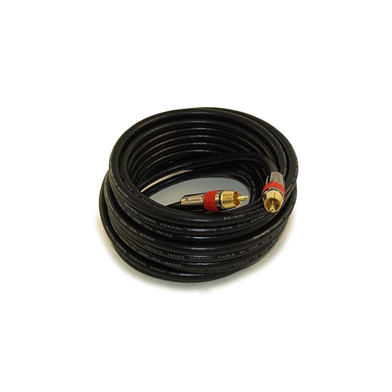 MyCableMart 25ft 1 Wire RCA Premium Digital Audio SubWoofer/Video Cable
