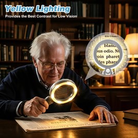 45X Magnifying Glass with Light, Rechargeable Handheld Magnifier for Read