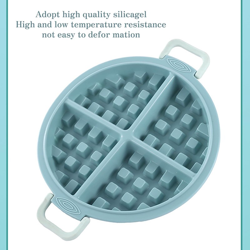 Wisnewth Silicone Waffle Pan Set (2 PSC), 17cm Round Non-Stick