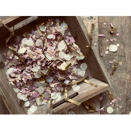 InsideMyNest Dusty Rose, Ivory & Gold Biodegradable Confetti Mix Handmade EcoFriendly Throwing Send Off 75g/2.5oz/1 Litre