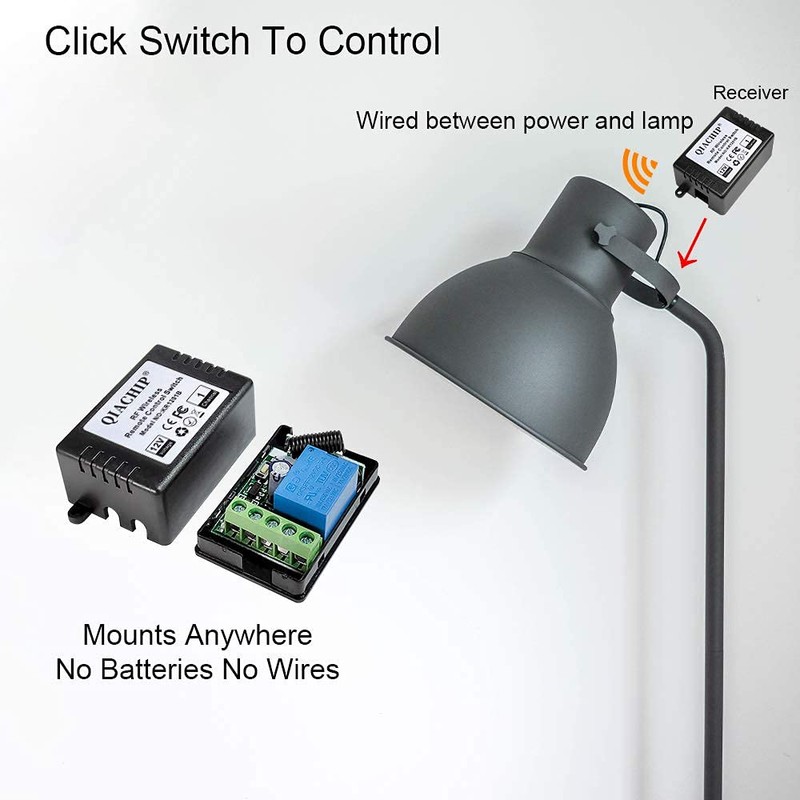 QIACHIP 433Mhz Universal Wireless Relay Module RF Receiver Remote Control