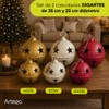 Artego Cascabeles navideños Gigantes Set 2 Piezas Metal Pie de