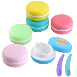 Travel Pots for Toiletries, Starlife Leakproof Containers Small Plastic Cosmetic Jar for Cream, Sample, Makeup with Labels (6Pcs,10ml)