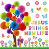 Gersoniel 76 Pcs Christian Spring Classroom Bulletin Board Set 3D