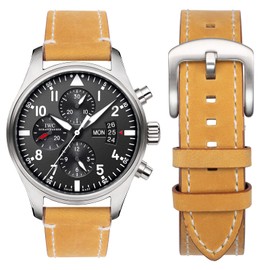 SEUER Watch Band, 0.8 inch (20 mm), 0.9 inch (22 mm), Genuine Cowhide, Watch Replacement Strap, Leather, Business, Smart Watch Replacement Belt, Men's, Women’s, 22 mm, Leather