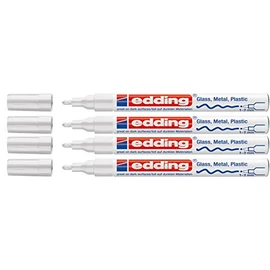 Edding 751 Paint Marker M Tip (Pack of 4, White)