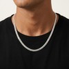 Sterling Silver Necklace for Men,7MM Diamond Cut Cuban Chain 22