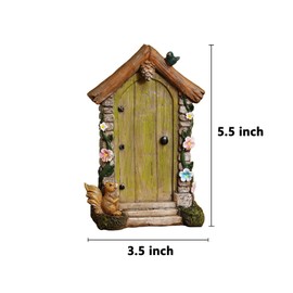 JIUMO Fairy Door for Trees Outdoor - Garden Accessories, Miniature Decor, Magic Enchanted Tree Stump Resin Wall Hanging Gifts