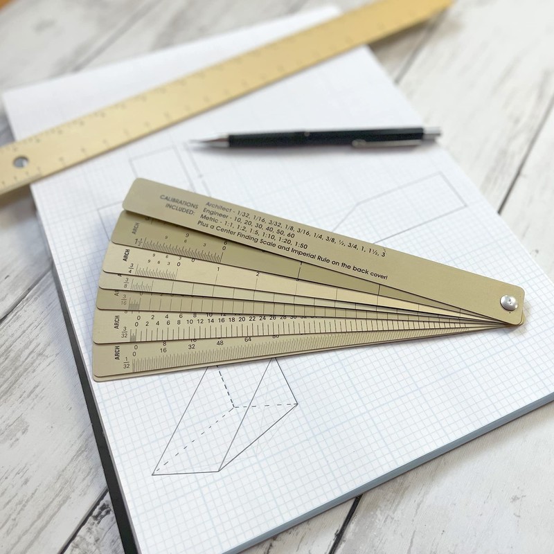 Alumicolor Aluminum Multi Function Drafting Scale for Architect, Drafting and