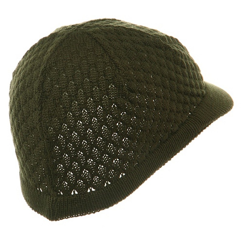 Rasta Plain Beanies Visors (05)-Olive