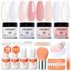 Modelones Dip Powder Nail Kit, 4 Colors Clear Nude White