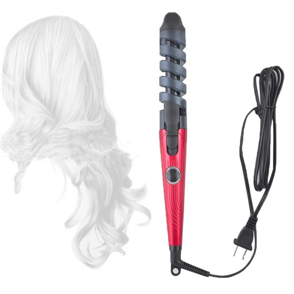 Zinnor Curl Styler Ceramic Barrel Curling Wands Spiral Hair Rollers Instant Heat Hair Curling Iron for Perfect Style Solutions Hair Curler Tool Red