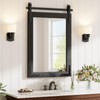 Dimelax 22” x 30” Black Farmhouse Barn Door Mirror with