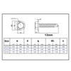 TERF 4.8 X 13mm Hex Washer Head Self Drilling Point