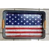 Stars and Stripes Galvanized Serving Tray 16 x 10 x