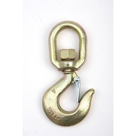 HI-GEAR 2 Ton Hoist Swivel Hooks for Lifting Chains, 4,400 Lbs Working Capacity, Heavy Duty Swivel Eye Hook, G70 Chain, 5/8’’ Safety Latch, for Rigging, Lifting & Overhead Applications, Pack of 10.