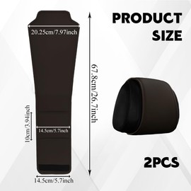 2PCS Headrest Covers for Cars with Pocket, Car Headrest Protector, Soft Leather Vehicle Seat Head Protector, Multifunctional Auto Seat Head Protective Dust Cover for Most Vehicles (Brown)