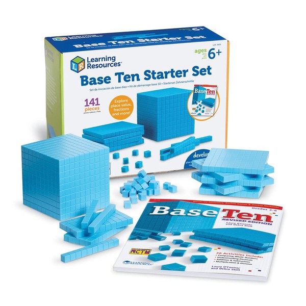Learning Resources Plastic Base Ten Starter Kit - 141 Pieces, Ages 6+ Early Math, Counting, Math Games for Kids, Teacher and Classroom Supplies