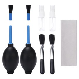 YIXISI 9 Stücke Professionelles Kamera Objektiv Reinigungsset: 2 x Staubball, 2 x Minibürste, 2 x Reinigungsbürste, 2 x Wiederverwendbare Sprühflasche, 1 x Mikrofasertücher, für DSLR-Kameras/Camcorder