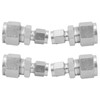 4Pcs Stainless Steel Compression Fitting Straight DoubleFerrule Tube Adapter for