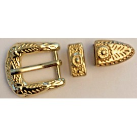 Cactus Mountain Gold Colored Southwest Hatband Buckle Set 3/8"