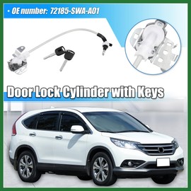Motoforti 1 Set Front Left Side Door Lock Cylinder Cable with 2 Keys for Honda CR-V 4-Door 2007-2011 72185-SWA-A01 Long-lasting