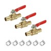 sourcing map 3/8" Mini Ball Valve, Brass Shut-Off Valve Switch
