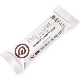 No Cow Protein Bar, Chocolate Fudge Brownie, 21g Plant Based Protein, Keto Friendly, Low Carb, Low Sugar, Dairy Free, Gluten Free, Vegan, High Fiber, Non-GMO, 12 Count