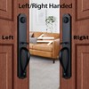 HISAFE Matte Black Front Door Handleset in Camelot Trim, Heavy