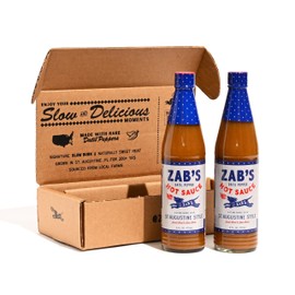 Zab's Hot Sauce Gift Set, St. Augustine Style (6oz, 2 Pack), Sweet Heat & Signature Slow Burn from Datil Peppers, Gluten-Free, Vegan, Perfect for Pizza, Wings, BBQ, & More