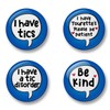 Tics Pin Badges, 4 Badges, Set of 4, 32mm or