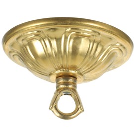 Homoyoyo Antique Style Cast Brass Canopy Light Cover Plate with Chandelier Hook 3.46X3.46X0.59in