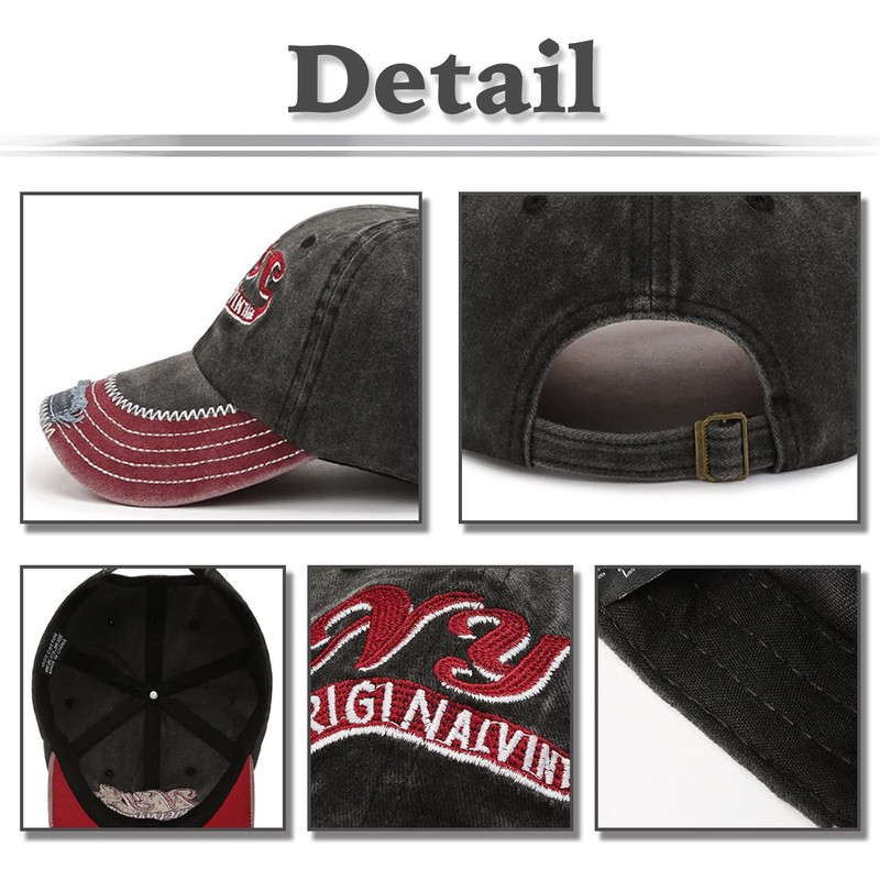 White Fang CA495 Men's Hat, English Letter Logo Cap, Simple,