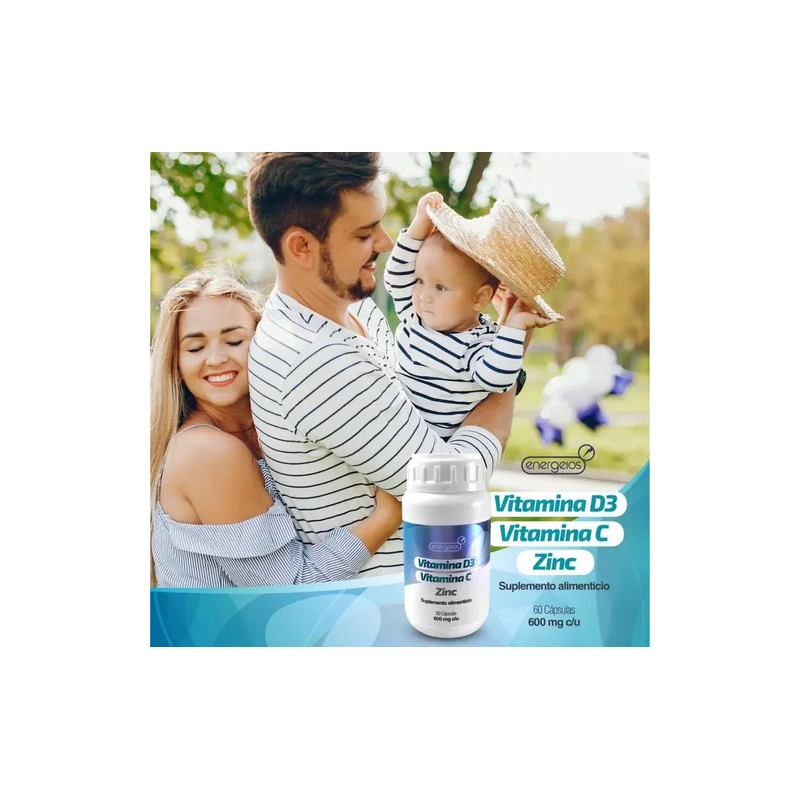 Multivitamínico Energeios D3zn Vitamina Zinc Sabor Suplemento Cápsulas Diaria
