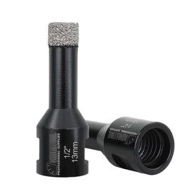 SHDIATOOL Diamond Core Drill Bits 2PCS 1/2 Inch(13mm) for Porcelain Ceramic Tile Marble Brick Vacuum Brazed Hole Saw 5/8" Thread for Angle Grinder