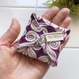 3 Pack Lightweight South India "Eco Femme" Cloth Napkins, Washable Organic Cotton (Unbleached Skin), No Waterproof, 3 Layers of Flannel Inside