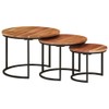 vidaXL Solid Acacia Wood Nesting Coffee Tables - Set of
