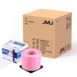 JMU Barrier Film 12 Rolls, Barrier Film Tattoo Pink Barrier Tape for Dental Medical Tattoo, 4 x 6 Inch
