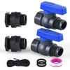LUOFANT 2 Pack 3/4 Inch Rain Barrel Spigot Kit, PVC