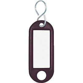 Wedo 262103401 Plastic Key Ring with S Hooks Interchangeable Labels Pack of 10 Black