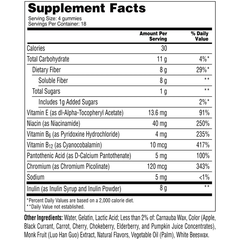MiraLAX MiraFIBER Gummies, 8g Prebiotic Fiber & Metabolism Support Supplement,
