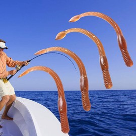 50pcs 77mm Soft Worm Fishing Lures Artificial Fishing Bait Tail Fishing Lure Set