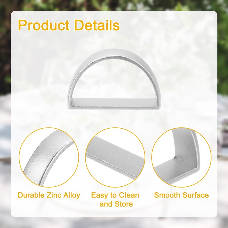 sourcing map 20Pcs D-shape Napkin Rings, Table Napkin Holders Serviette