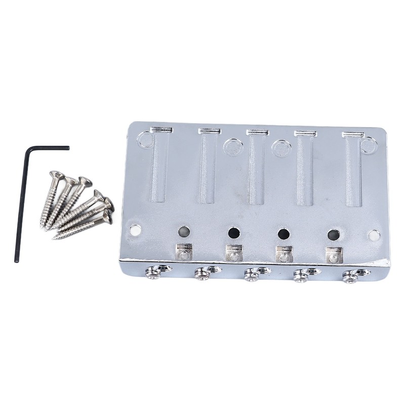 Electric Bass Bridge 5 String Bass Saddle Bridge Thickened Tailpiece